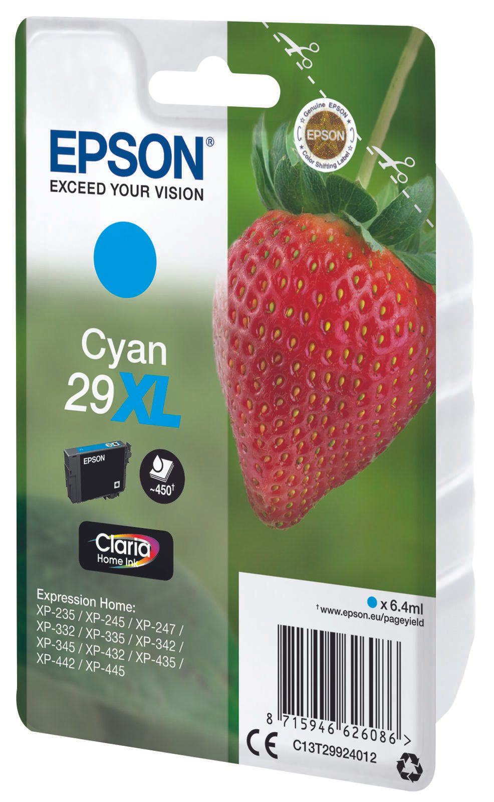 Epson Original 29XL Erdbeere Druckerpatrone - cyan (C13T29924012)