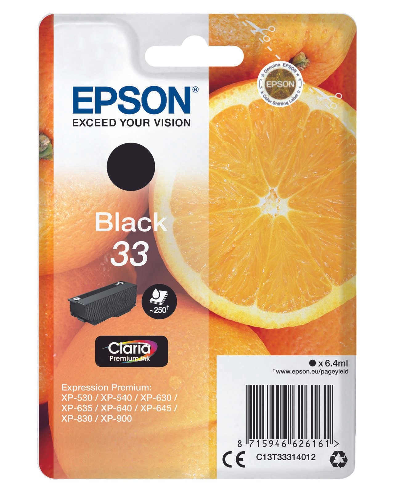 Epson Original 33 Orange Druckerpatrone - schwarz (C13T33314012)