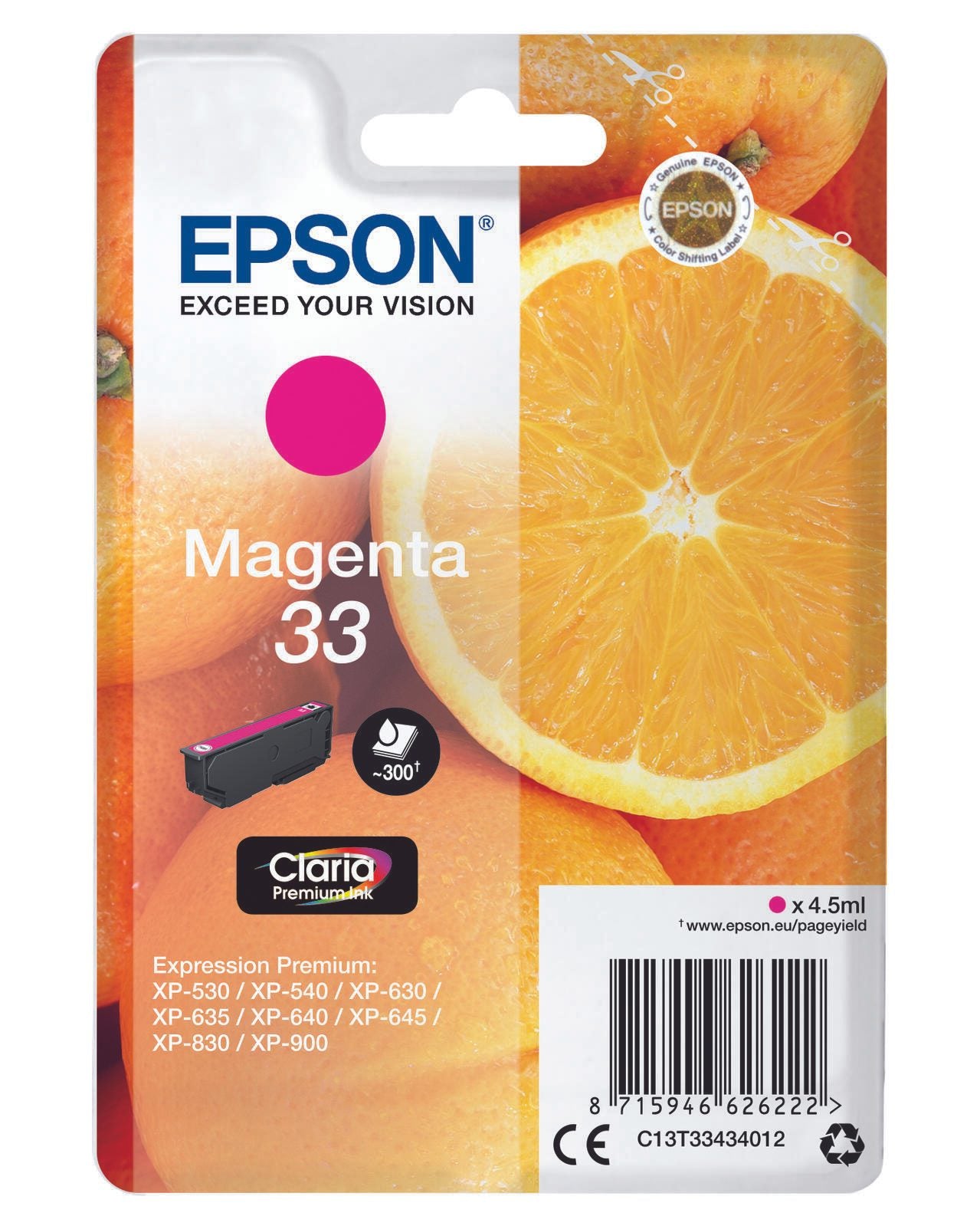 Epson Original 33 Orange Druckerpatrone - magenta (C13T33434012)