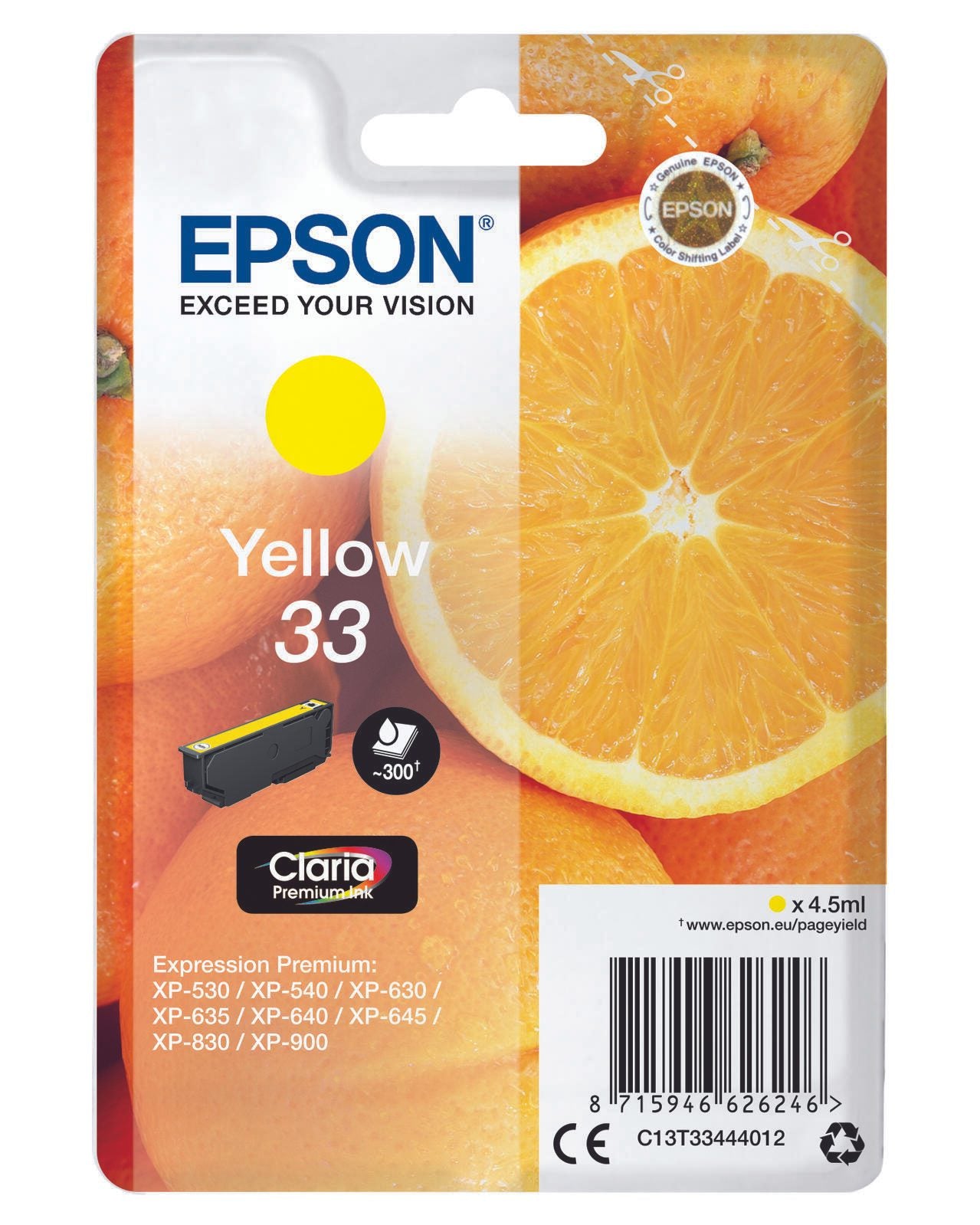 Epson Original 33 Orange Druckerpatrone - gelb (C13T33444012)