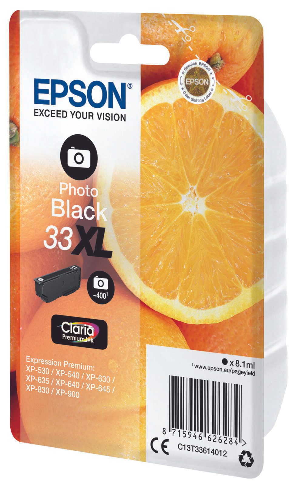 Epson Original 33XL Orange Druckerpatrone - fotoschwarz (C13T33614012)