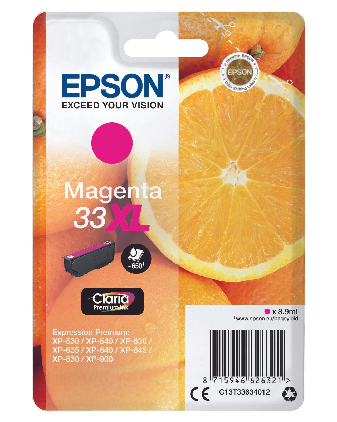 Epson Original 33XL Orange Druckerpatrone - magenta (C13T33634012)