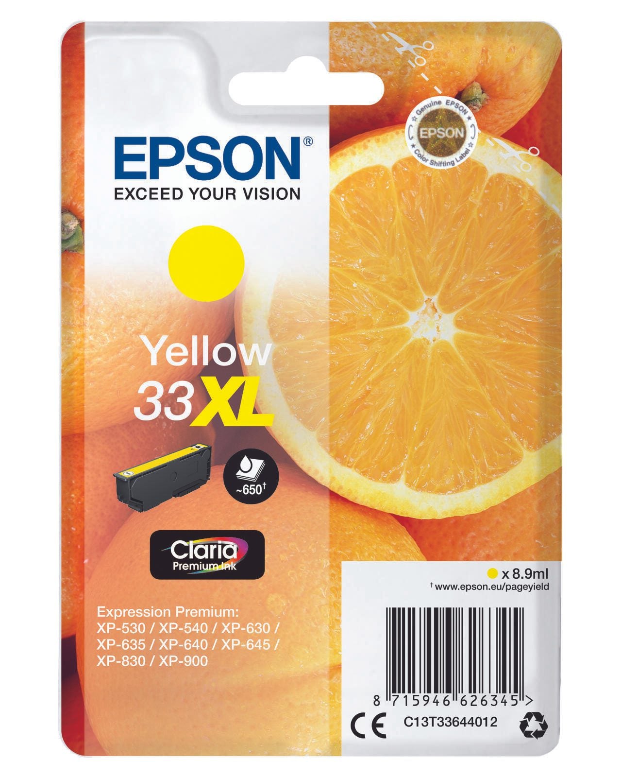 Epson Original 33XL Orange Druckerpatrone - gelb (C13T33644012)