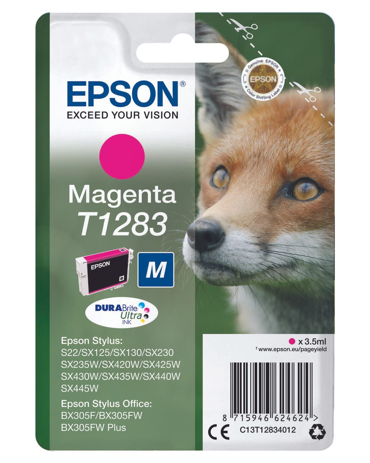 Epson Original T1283 Fuchs Druckerpatrone magenta 3,5ml (C13T12834012)
