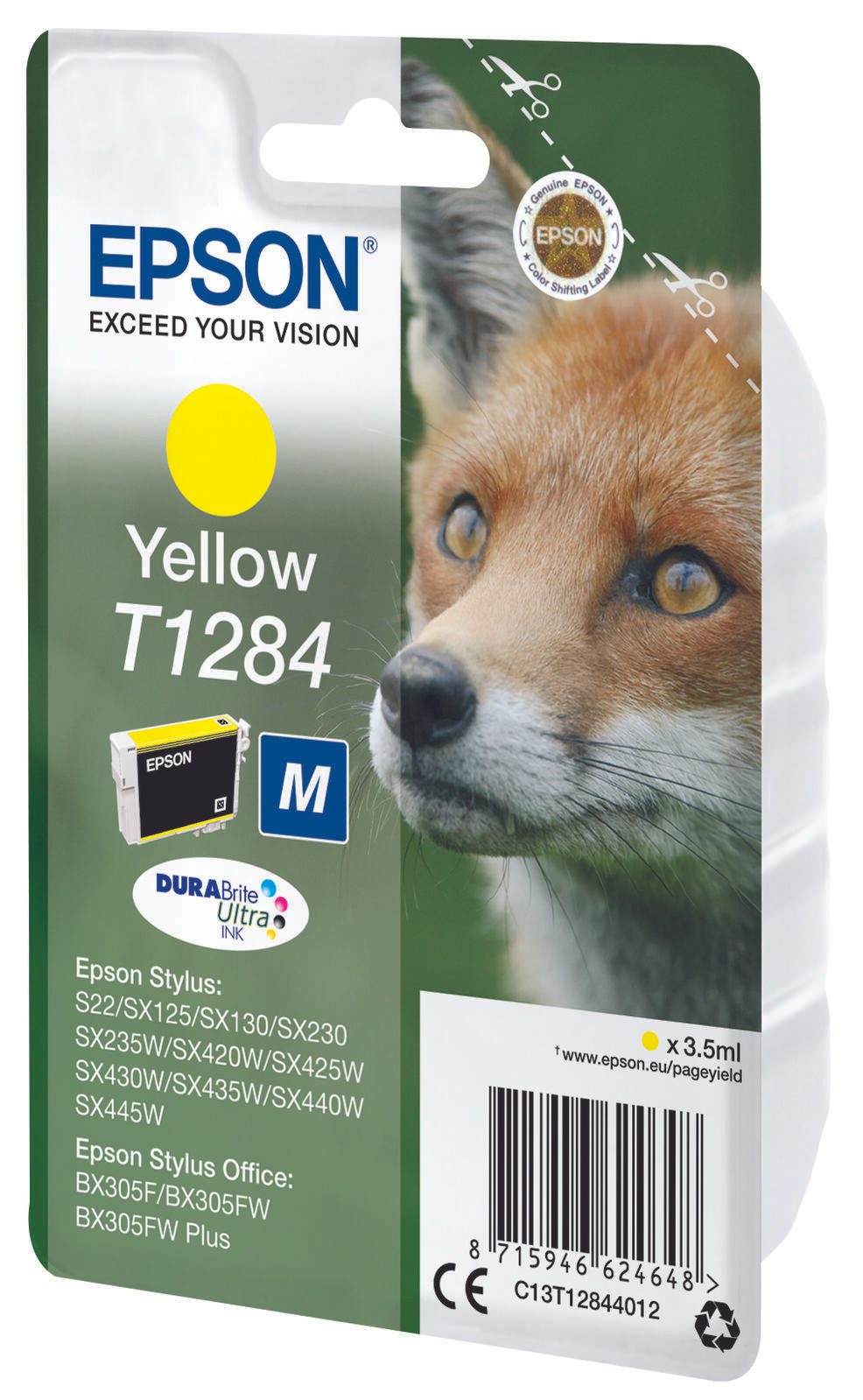 Epson Original T1284 Fuchs Druckerpatrone gelb 3,5ml (C13T12844012)