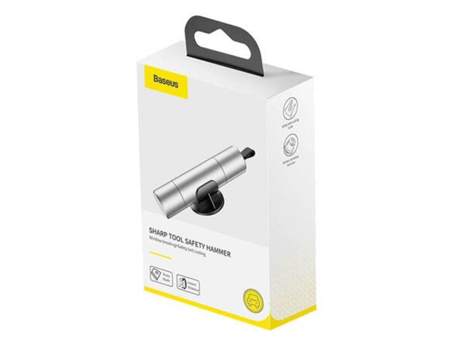 Baseus Sharp Tool Safety Hammer (Window-breaking+Safety belt cutting) Silver