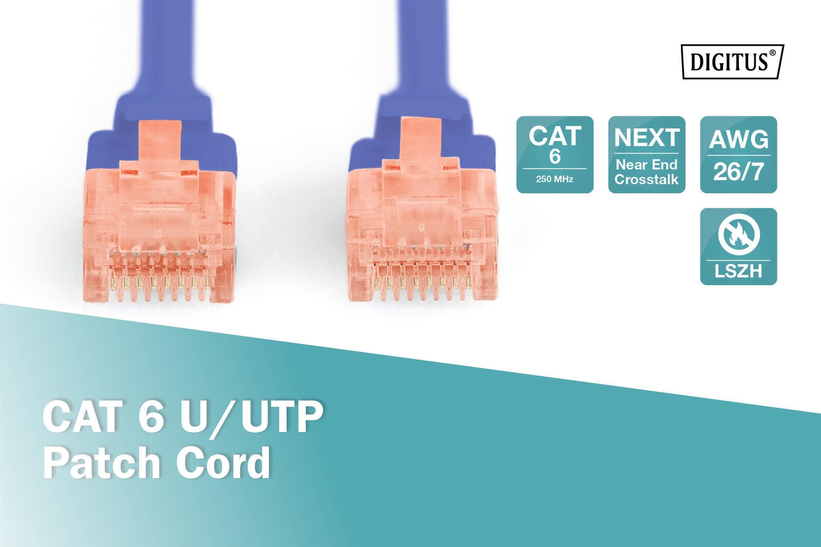 DIGITUS Patch-Kabel RJ-45 (M) zu RJ-45 (M) 0.25m Kupfer U/UTP Cat 6 blau (DK-1617-0025/B)