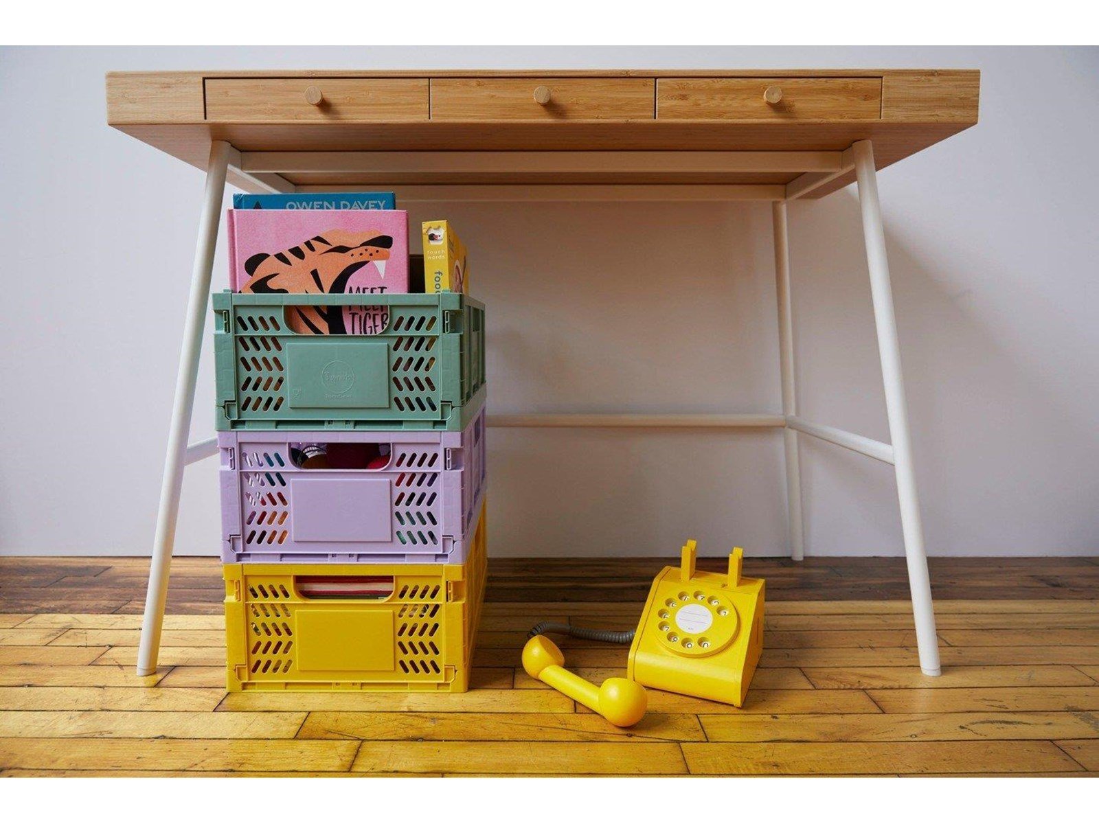 3 Sprouts - Modern Folding Crate Large Yellow