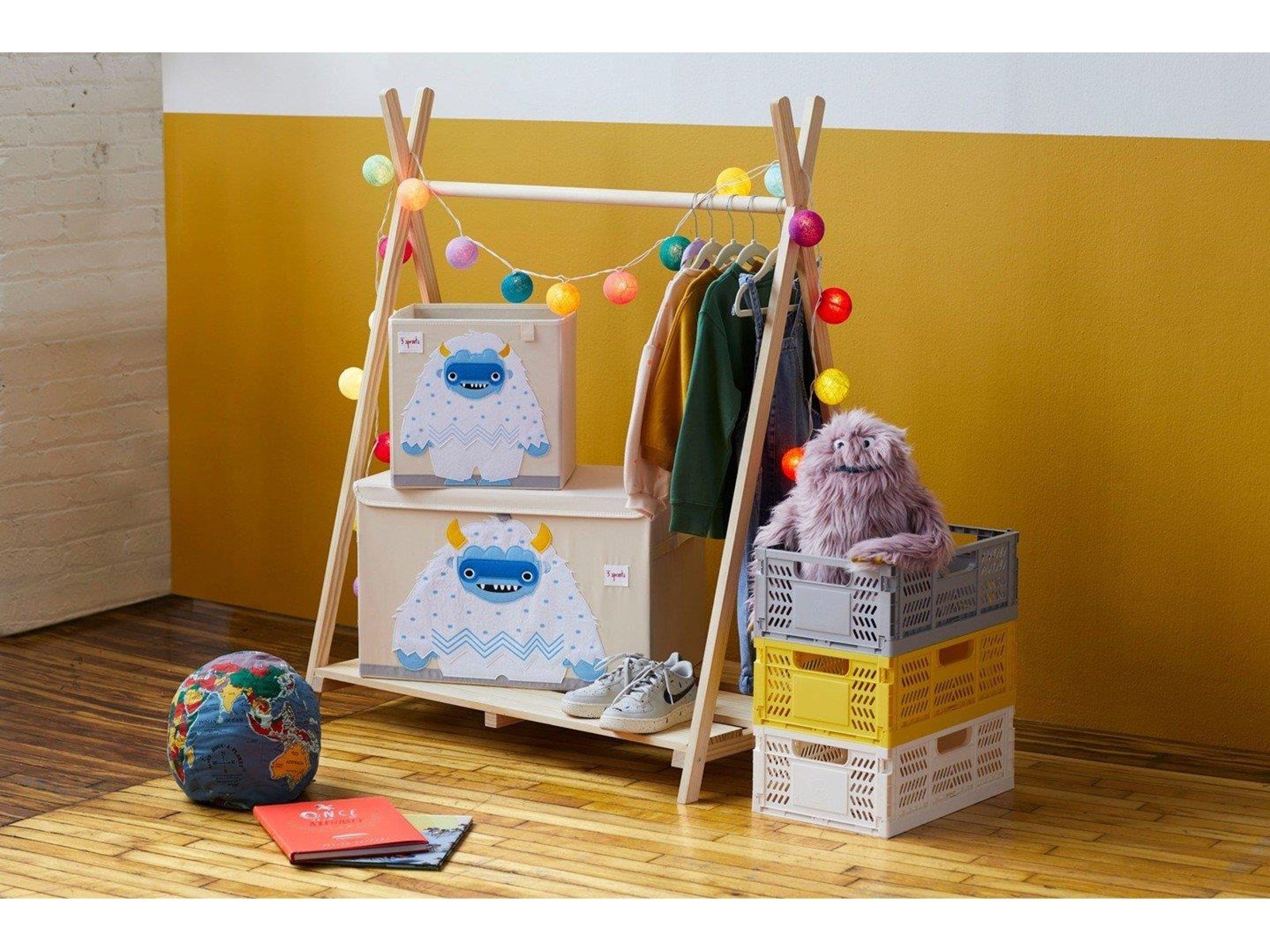 3 Sprouts - Modern Folding Crate Large Yellow