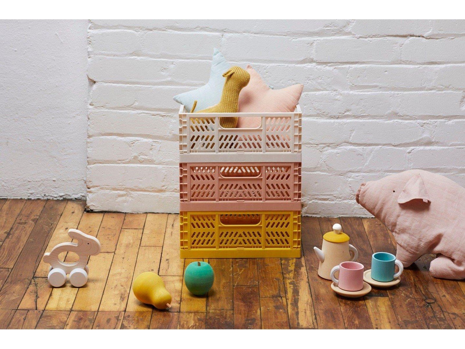 3 Sprouts - Modern Folding Crate Medium Pink