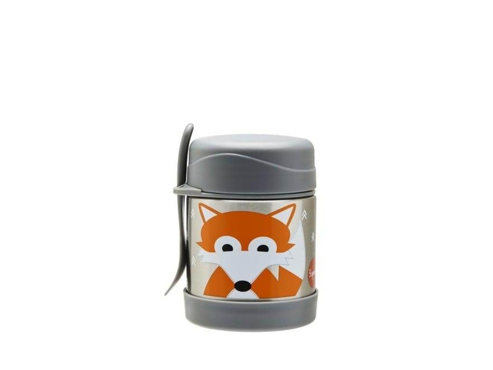 3 Sprouts - Stainless Steel Food Jar and Spork - Gray Fox