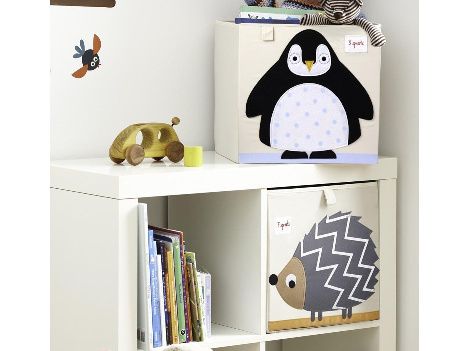 3 Sprouts Storage Box - Black Penguin