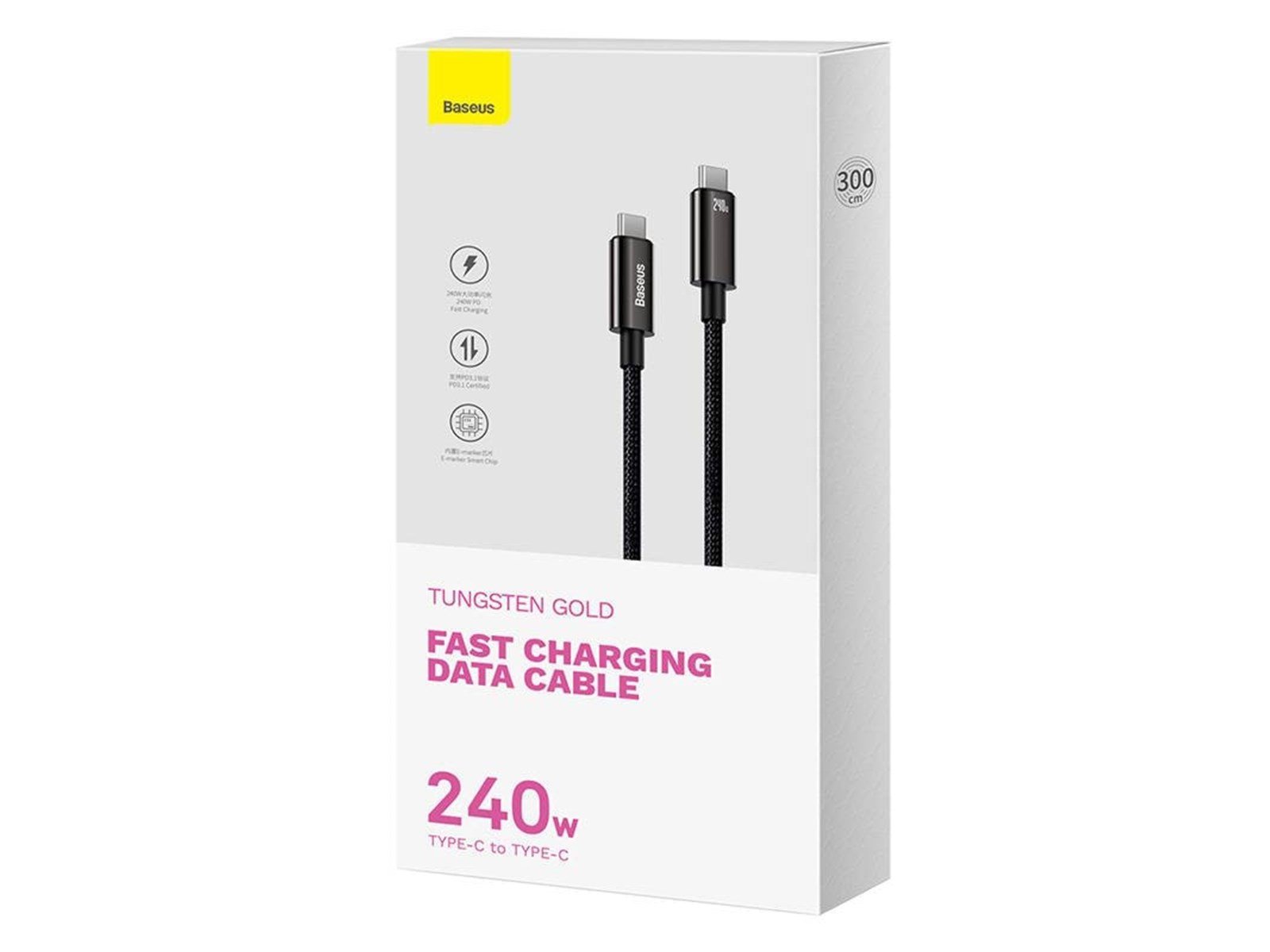 Baseus USB-C to USB-C cable  Tungsten Gold 240W 3m