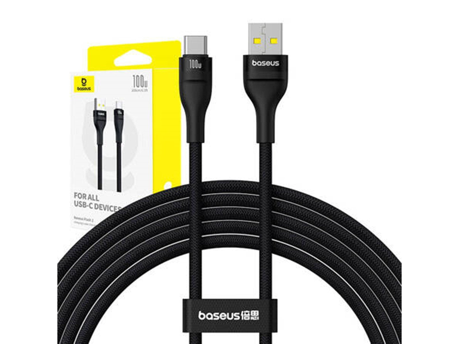Baseus Flash 2 Charging 100W USB to USB-C cable 2m (black).