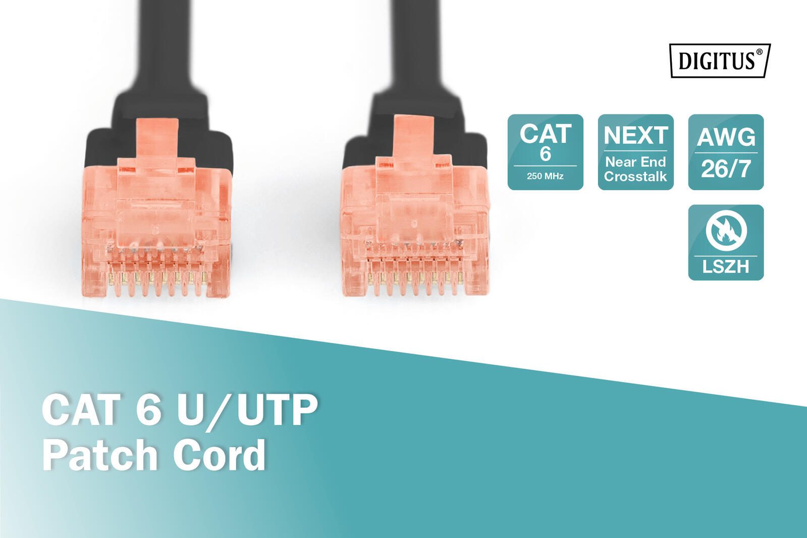 DIGITUS Patch-Kabel RJ-45 (M) zu RJ-45 (M) 3m Kupfer U/UTP Cat 6 schwarz (DK-1617-030/BL)