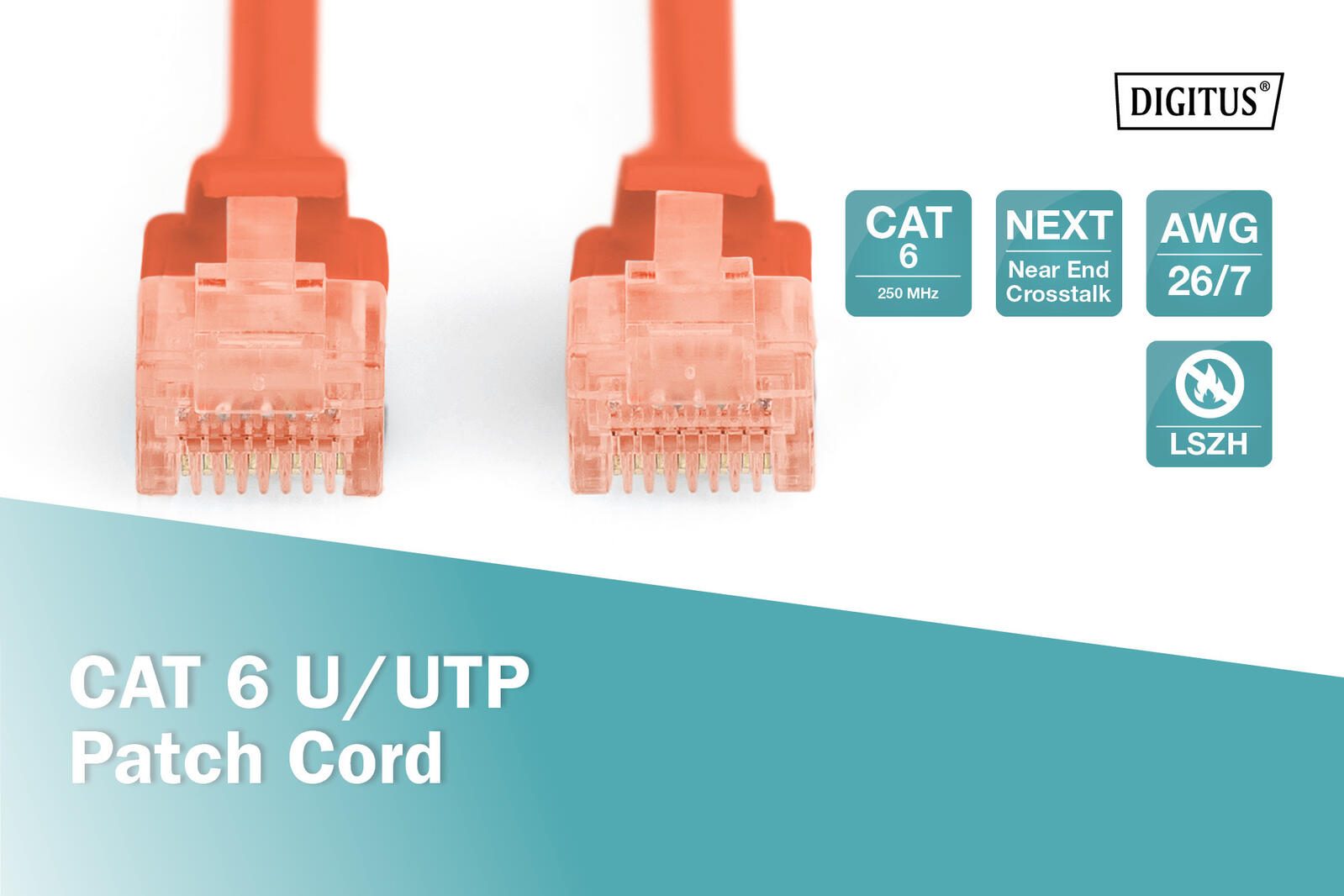 DIGITUS Patch-Kabel RJ-45 (M) zu RJ-45 (M) 5m Kupfer U/UTP Cat 6 rot (DK-1617-050/R)