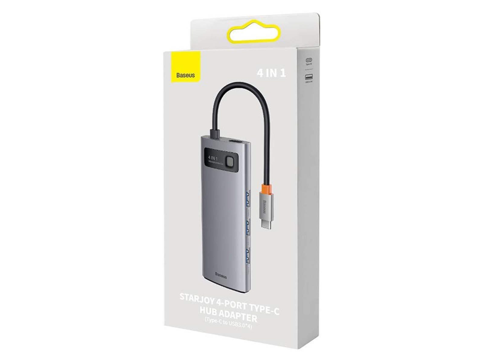 Baseus 4in1 Metal Gleam Series USB-C to 4x USB 3.0 USB-Hubs - USB 3.0 - 5 - silber