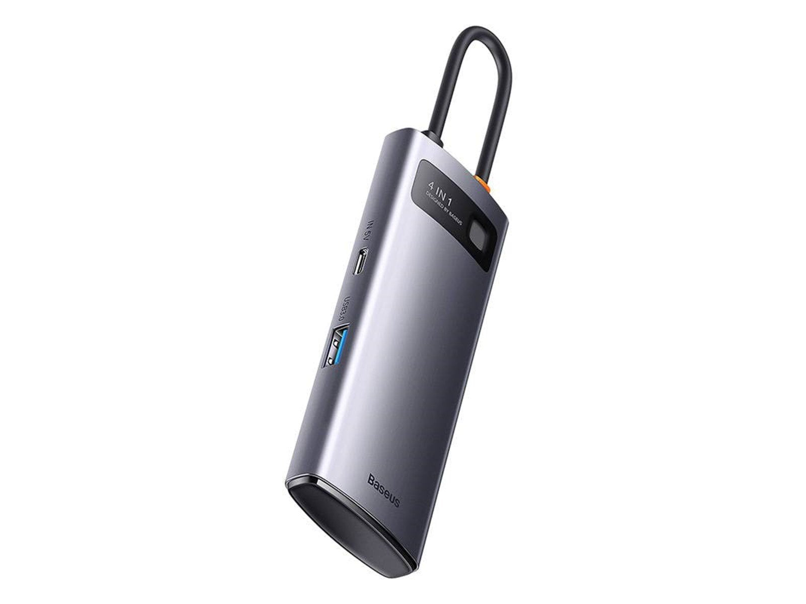 Baseus 4in1 Metal Gleam Series USB-C to 4x USB 3.0 USB-Hubs - USB 3.0 - 5 - silber
