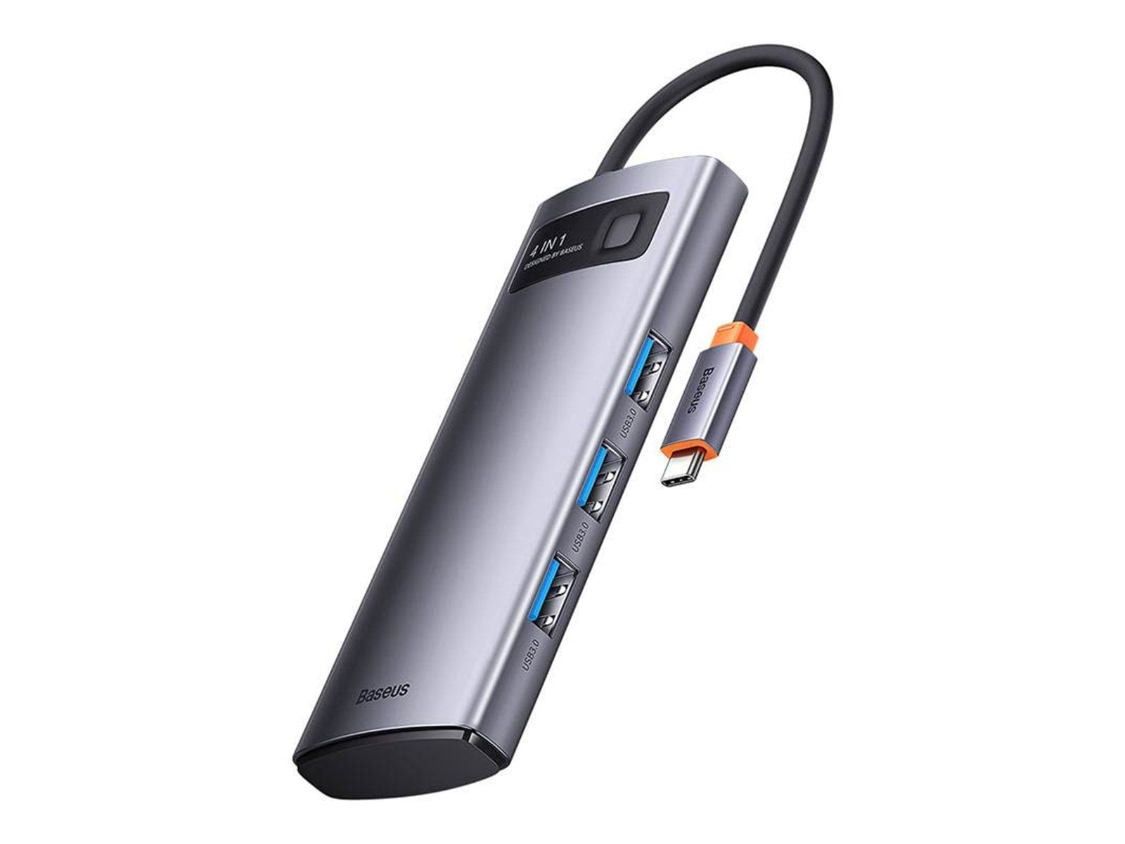 Baseus 4in1 Metal Gleam Series USB-C to 4x USB 3.0 USB-Hubs - USB 3.0 - 5 - silber