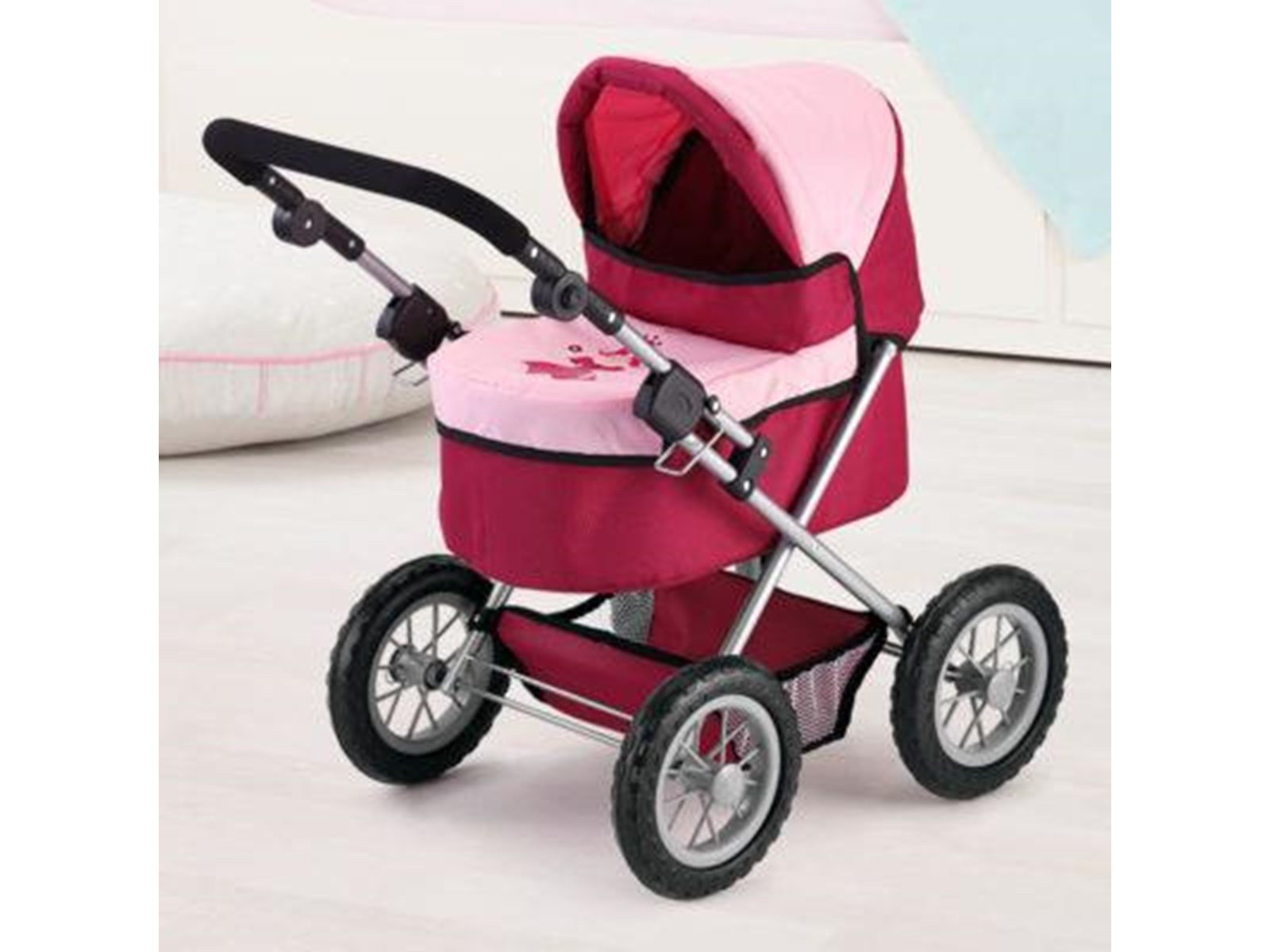 Bayer Design Doll's Pram Trendy - Red/Pink