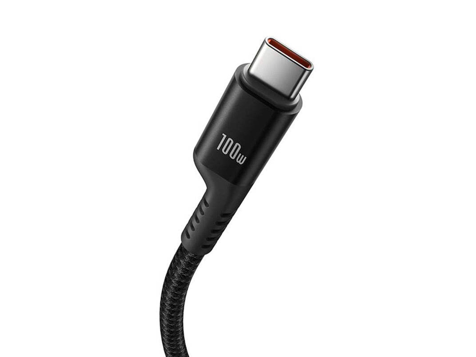 Baseus Fast Charging Cable USB-C to USB-C  Fish-Eye - 100watt - 1m coilled - Black