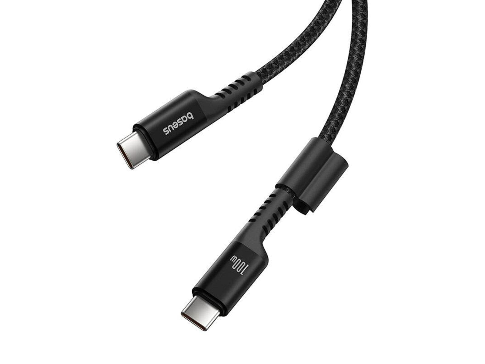 Baseus Fast Charging Cable USB-C to USB-C  Fish-Eye - 100watt - 1m coilled - Black