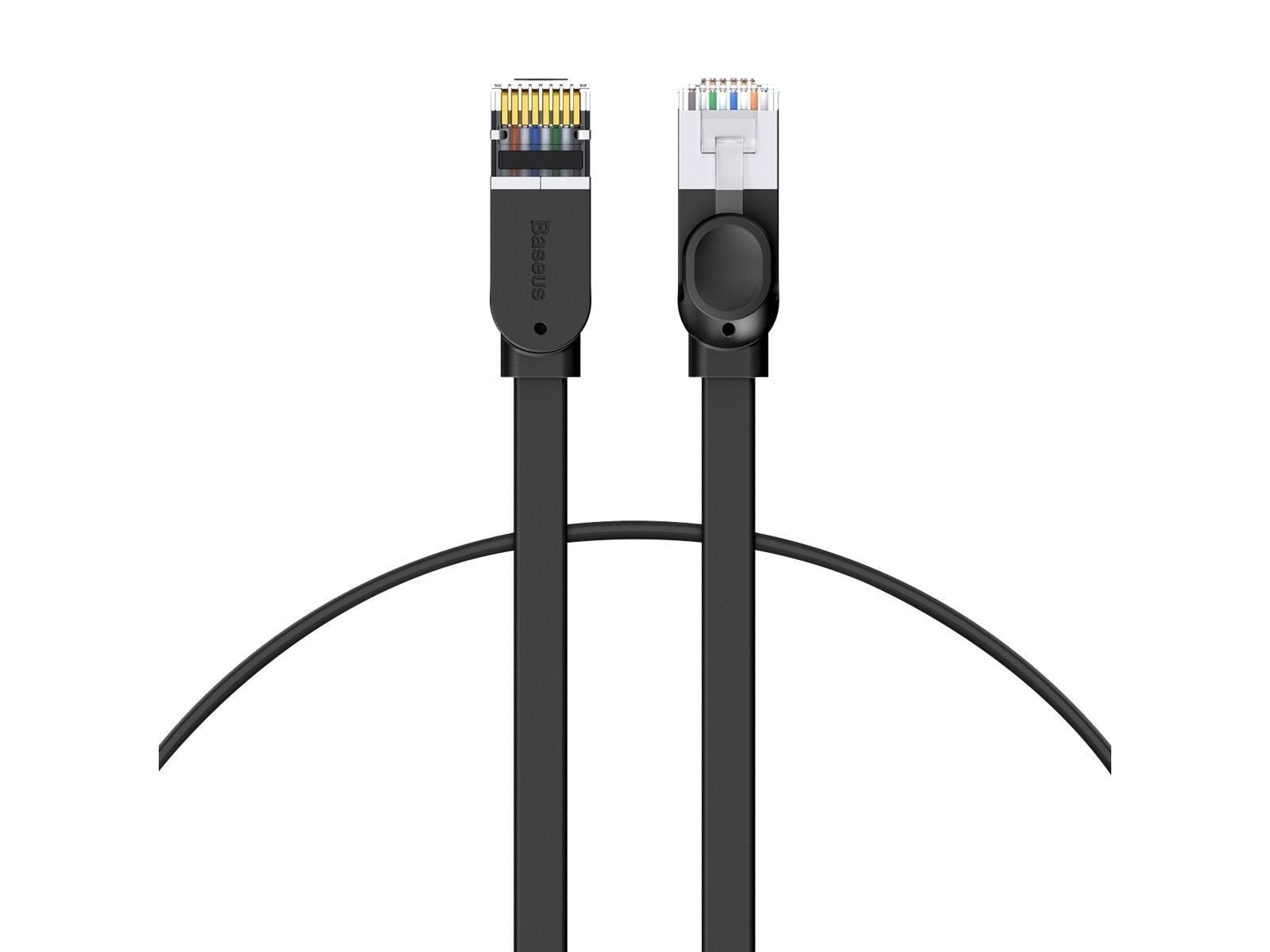 Baseus Cat 6 UTP Ethernet RJ45 Cable Flat 0.5m black - Schwarz - 0.5 meter
