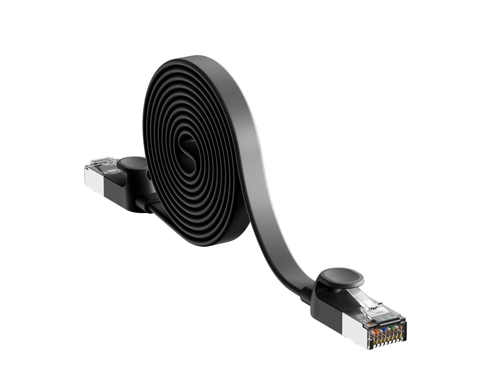 Baseus Cat 6 UTP Ethernet RJ45 Cable Flat 0.5m black - Schwarz - 0.5 meter