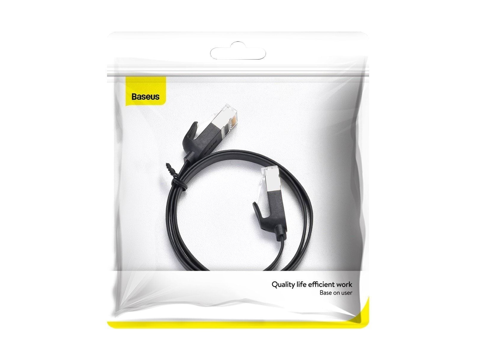 Baseus Cat 6 UTP Ethernet RJ45 Cable Flat 0.5m black - Schwarz - 0.5 meter