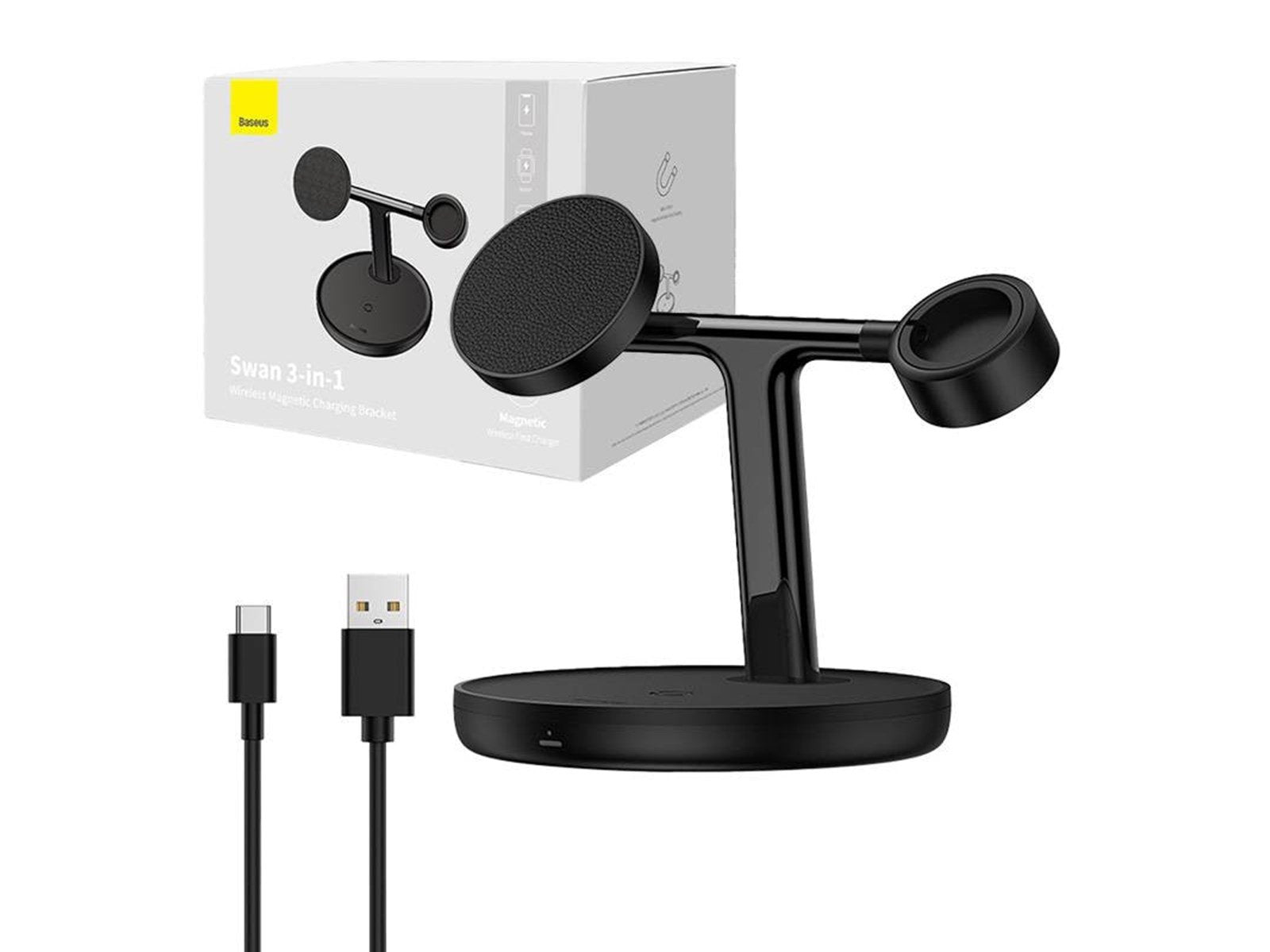 Baseus Magnetic Charging Bracket  Swan 3 in 1 20W (black)