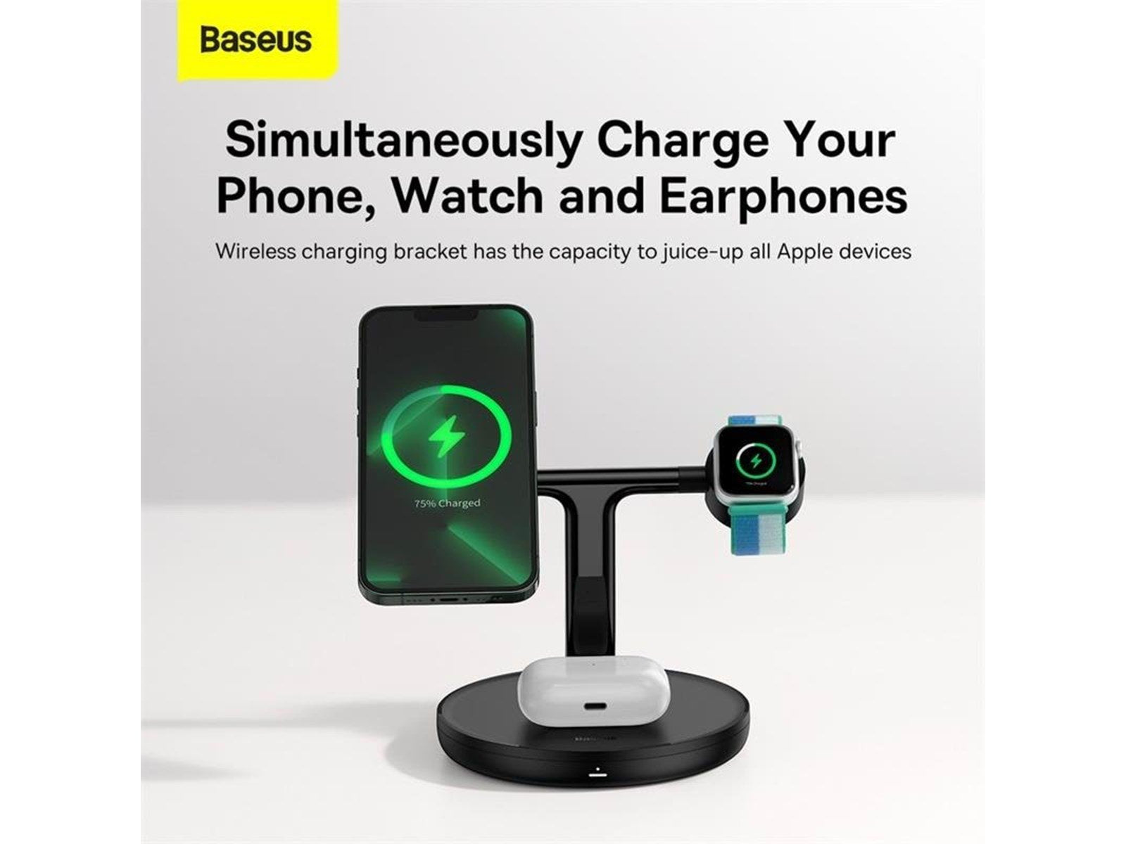 Baseus Magnetic Charging Bracket  Swan 3 in 1 20W (black)