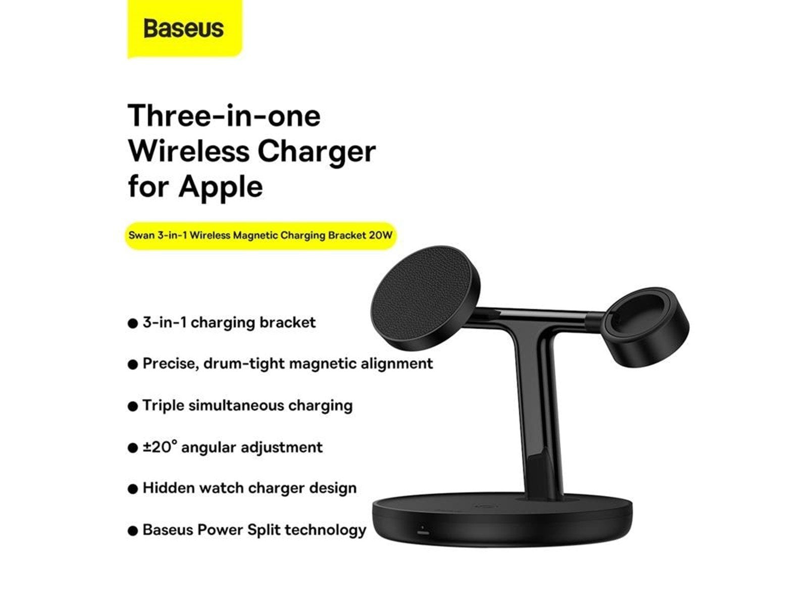 Baseus Magnetic Charging Bracket  Swan 3 in 1 20W (black)