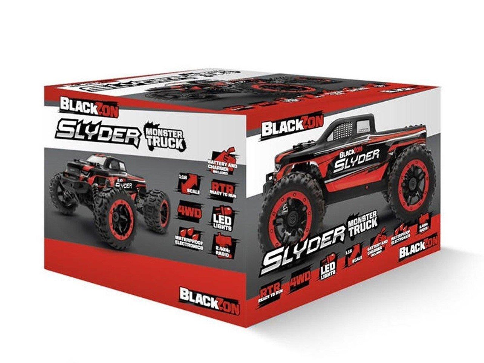 BLACKZON Slyder MT 1/16 4WD Electric Monster Truck - Red