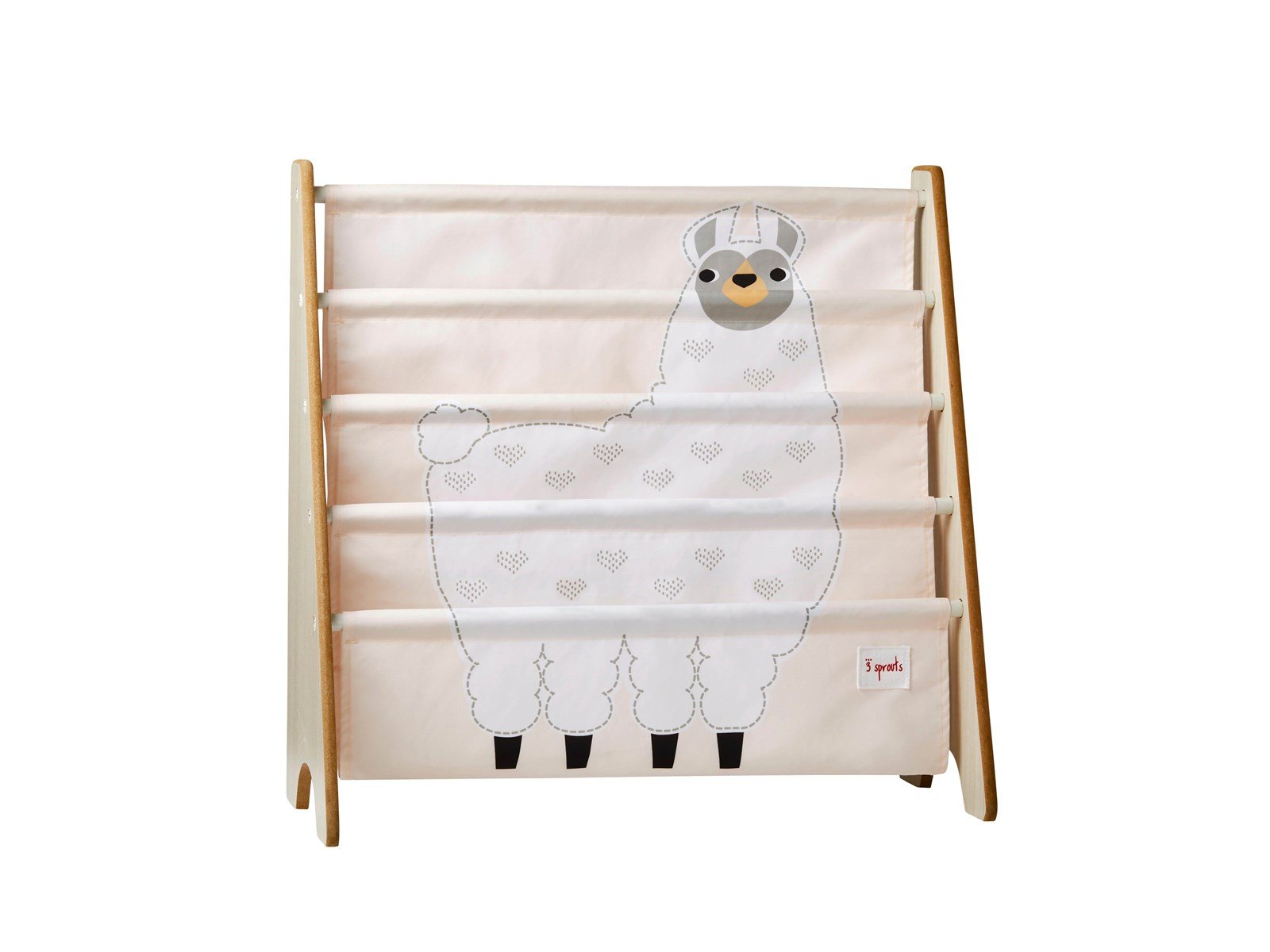 3 Sprouts - Book Rack - White Llama