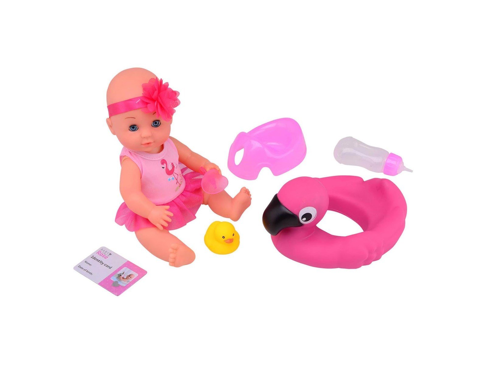 Baby Rose Drinking and Peeing Doll 30cm with Accessories