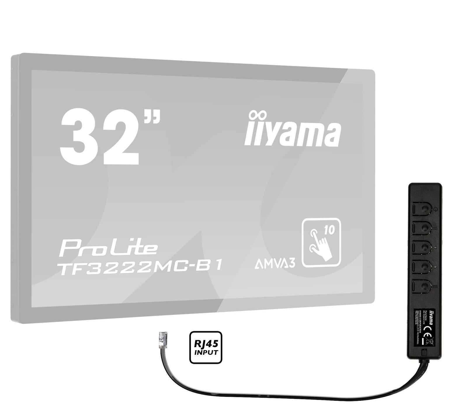 iiyama portable Bedienleiste RC TOUCHV02 mit Kabel schwarz für ProLite TF3222MC-B1