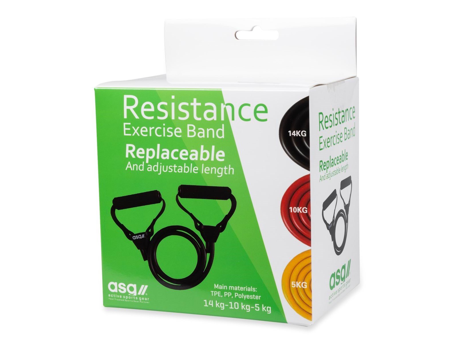 ASG Adjustable resistance band w. handle