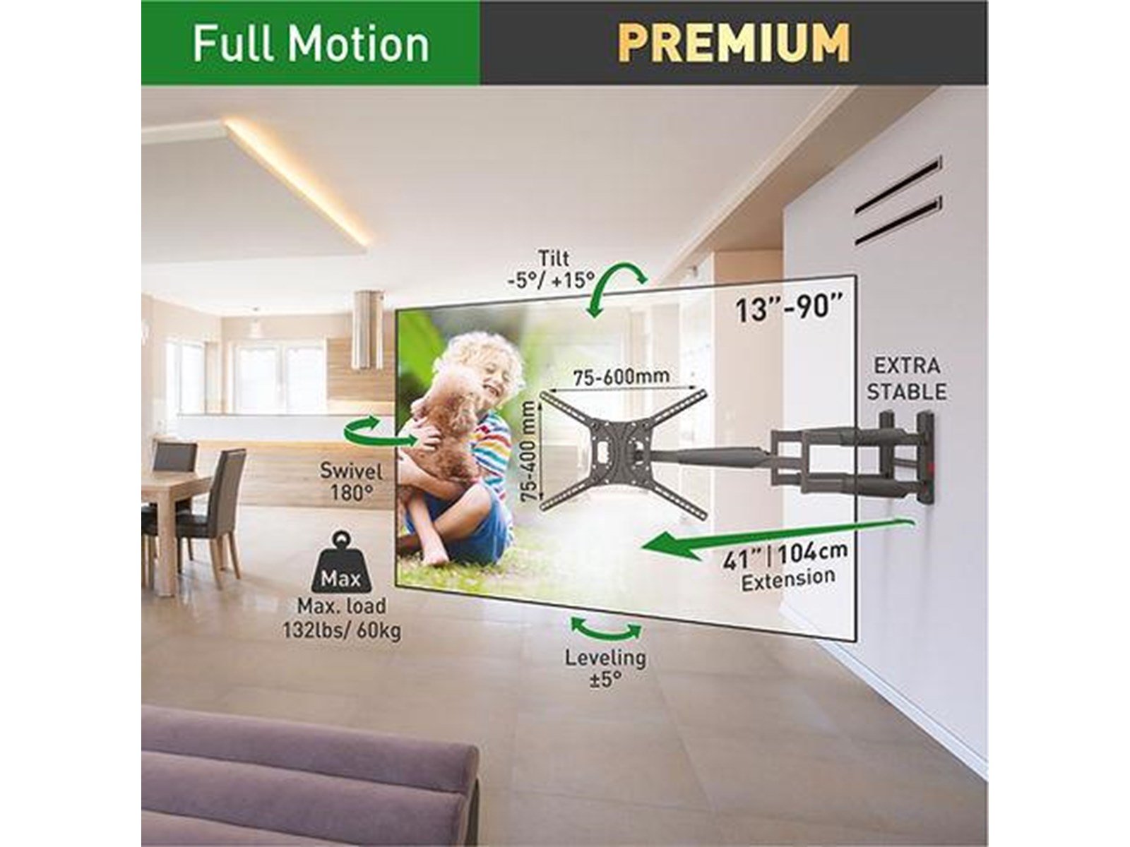 Barkan Mounting Systems BM466XP TV mount 150 kg 90