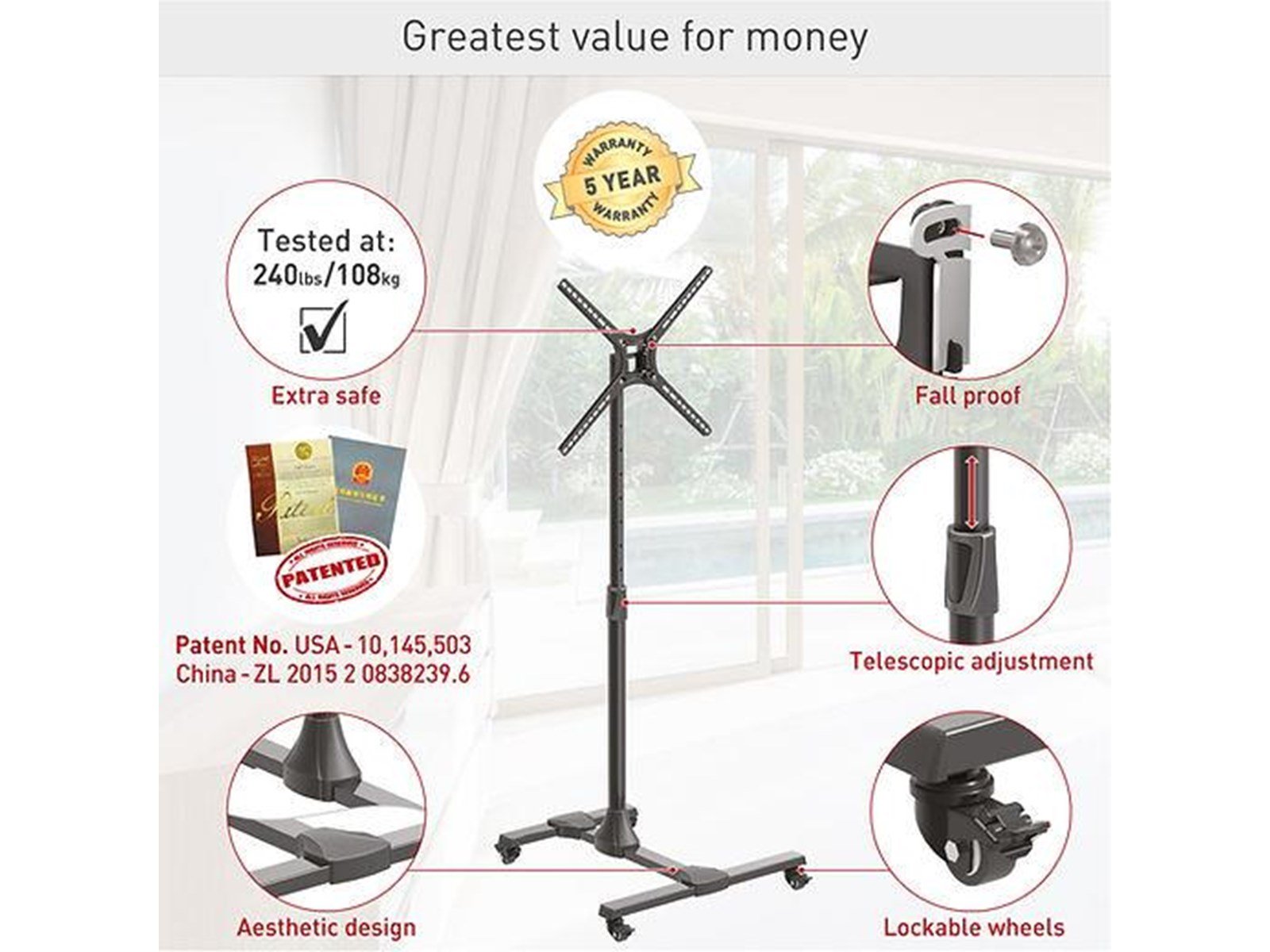 Barkan Mounting Systems SW310H TV mount 36 kg 65