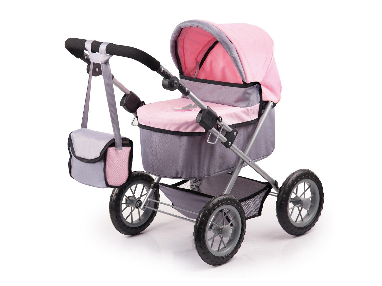 Bayer Design Dolls Pram Trendy - Gray/Pink (13008AA)