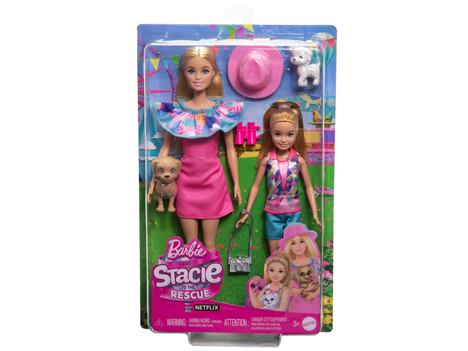 Barbie And Stacie Sister Doll Set with 2 Pet Dogs