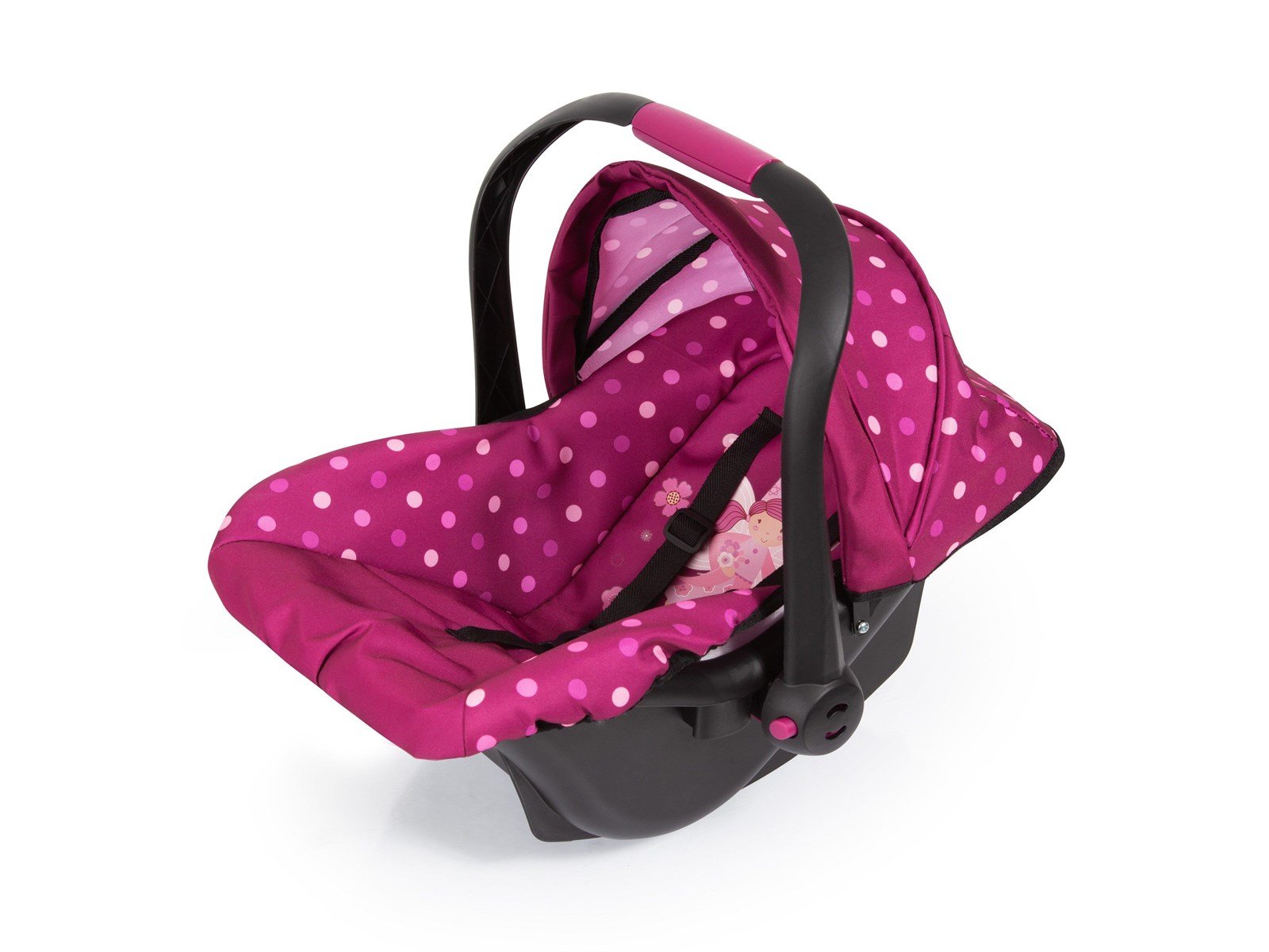 Bayer Design Deluxe Car Seat with Canopy for Dolls  - Rose w/ dots