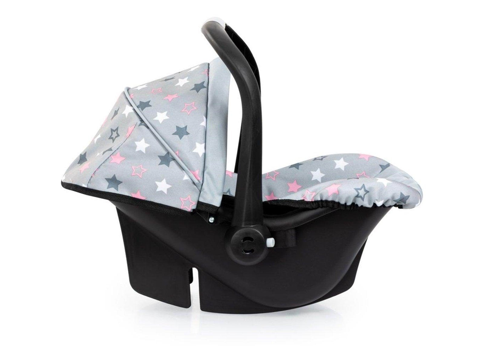 Bayer Design Deluxe Car Seat with Canopy for Dolls - Grey w/ Stars (67907AA)