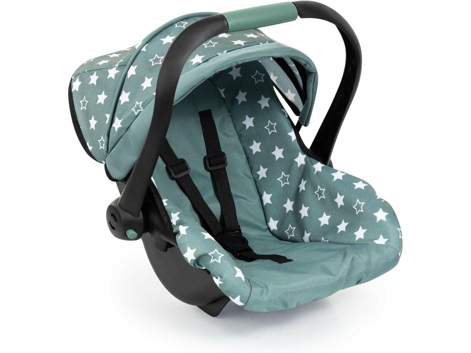 Bayer Design Deluxe Car Seat with Canopy for Dolls - Green w/ Stars (67958AA)