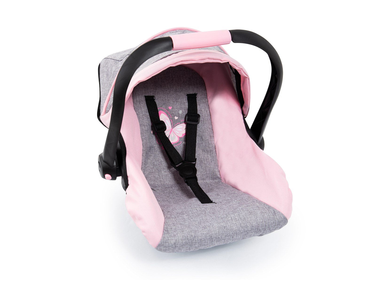 Bayer Design Deluxe Car Seat with Canopy for Dolls  - Grey/Pink (67933AA)