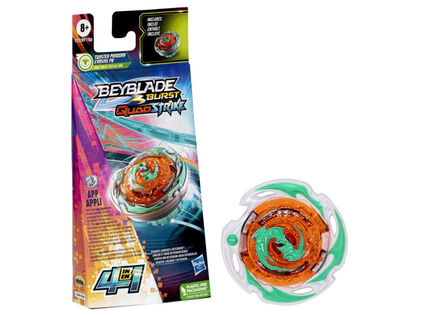 Beyblade Burst QuadStrike Twister Pandora Evasive P8 Spinning Top Single Pack