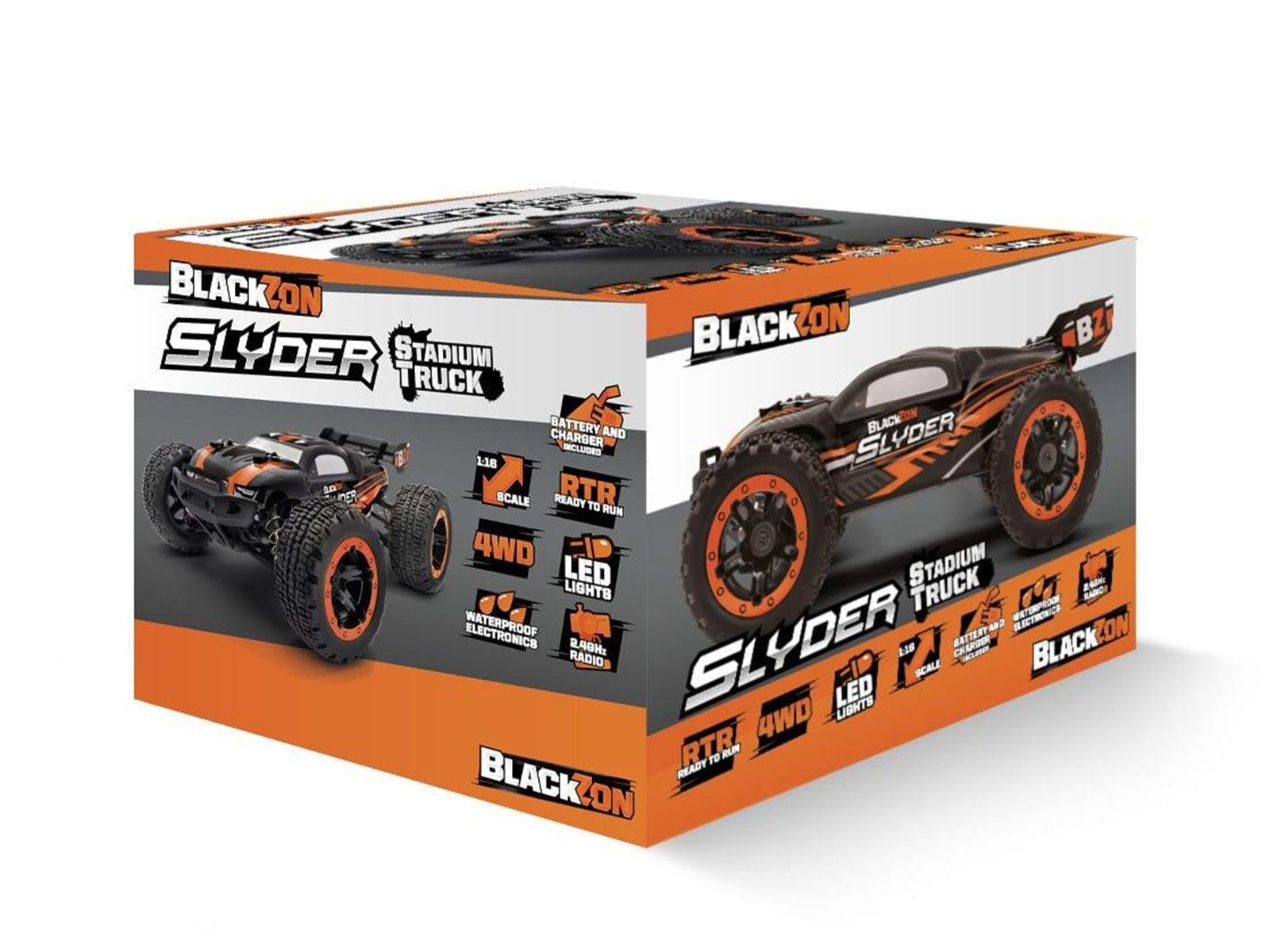 BLACKZON Slyder ST 1/16 4WD Electric Stadium Truck - Orange