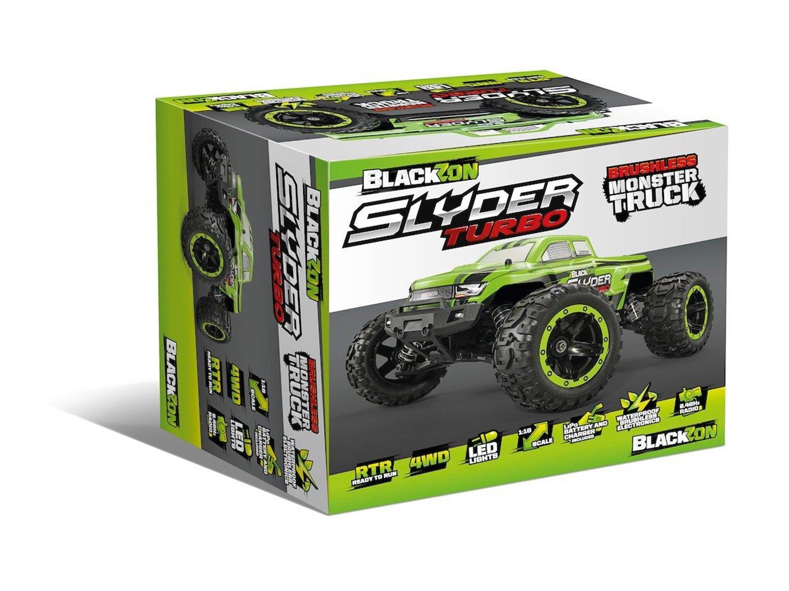 BLACKZON Slyder MT Turbo 1/16 4WD 2S Brushless - Green