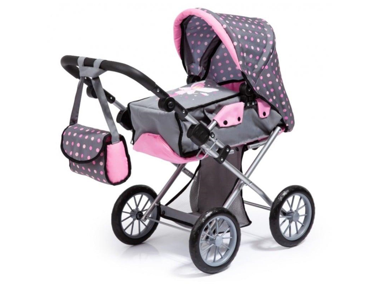 Bayer Design Doll's Pram City Star - Grey/Pink (13666AA)
