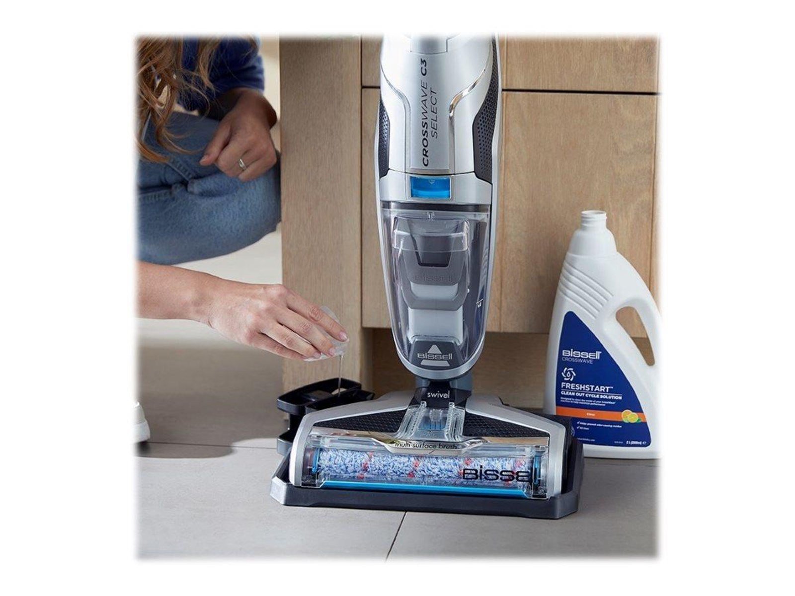 Bissell Handstaubsauger CrossWave C3 Select 3551N - vacuum cleaner - stick - black/blue/titanium